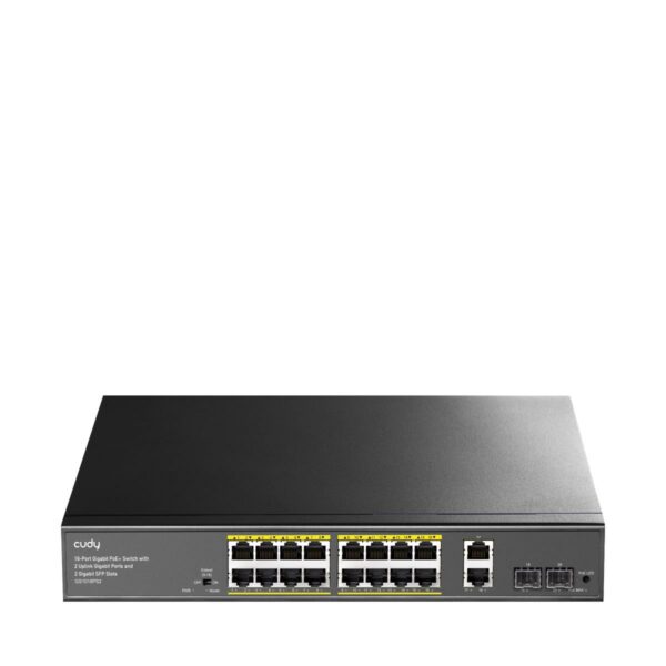 CUDY GS1018PS2 16-PORT GIGABIT PoE+ SWITCH +2 UPLINK GIGABIT PORT + 2 GIGABIT SFP PORTS