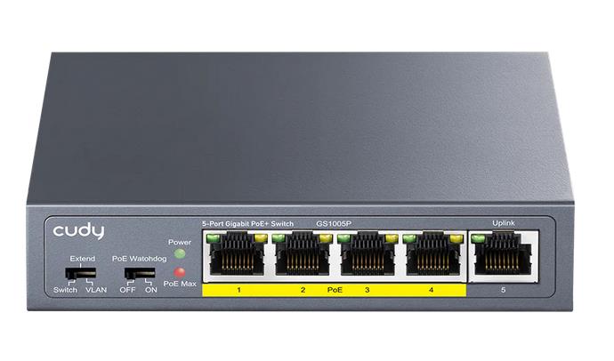CUDY GS1005P 5-PORT GIGABIT POE+ SWITCH WITH 1 SFP PORT 120W - SCAX CUDY GS1005P 5-PORT GIGABIT POE+ SWITCH WITH 1 SFP PORT 120W - SCAX
