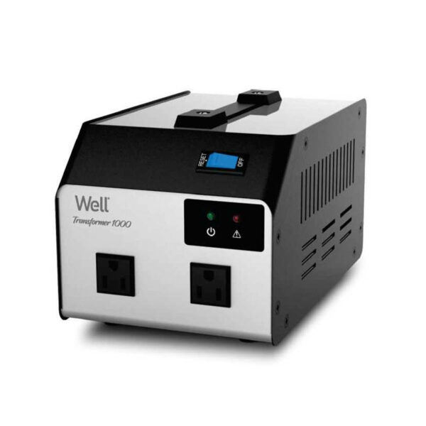 VOLTAGE CONVERTER-110V 1000VA 2 OUTPUTS Well Black PSUP-CONV-TRA1000-WL - SCAX