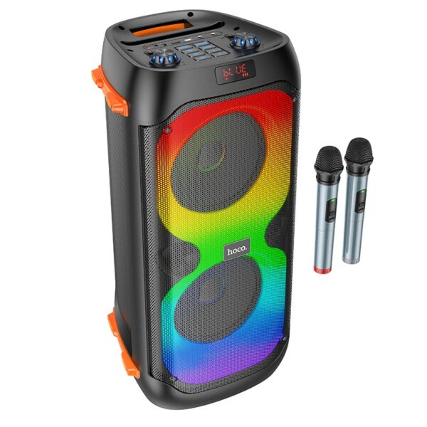 Φορητό Ηχείο Wireless Hoco BS53 Manhattan Μαύρο BT V5.1 2x20W 3600mAh USB 3.5mm FM με 2 Ασύρματα Μικρόφωνα - SCAX