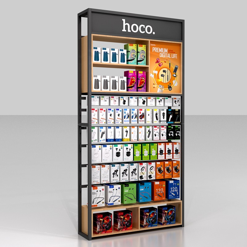 Stand Hoco Επιδαπέδιο A1 Σιδερένιο Γκρι (120x30x240 cm) με 65 Γάντζους 15cm 3.0 - SCAX