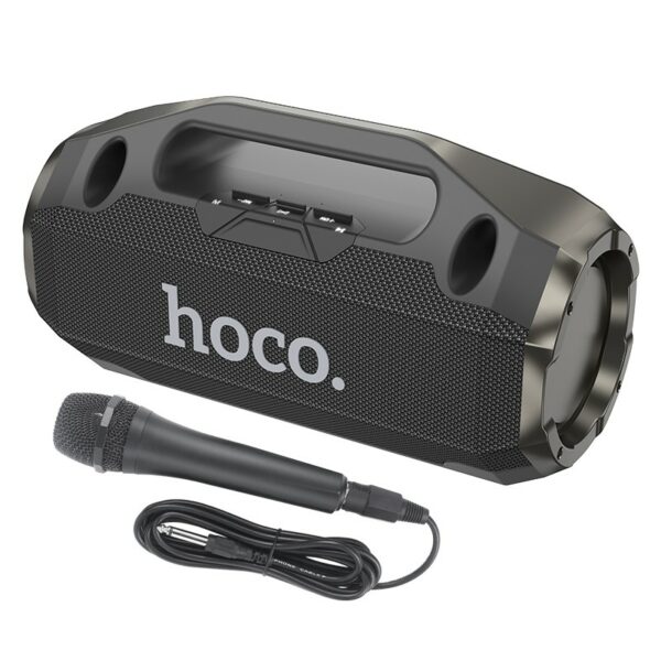 Φορητό Ηχείο Wireless Hoco HA3 Drum TWS BT 5.0 4000mAh 2x10W με USB Micro SD και Ενσύρματο Μικρόφωνο Μαύρο - SCAX