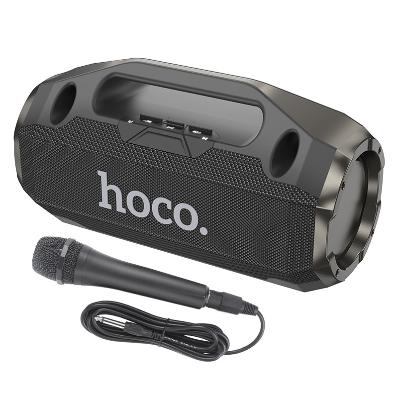 Φορητό Ηχείο Wireless Hoco HA3 Drum TWS BT 5.0 4000mAh 2x10W με USB Micro SD και Ενσύρματο Μικρόφωνο Μαύρο - SCAX