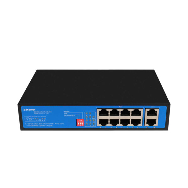 Ethernet Switch Ewind EW-S1910CG-AP 8x10/100Mbps + 2x100Mbps  RJ45 PoE IP30 - SCAX