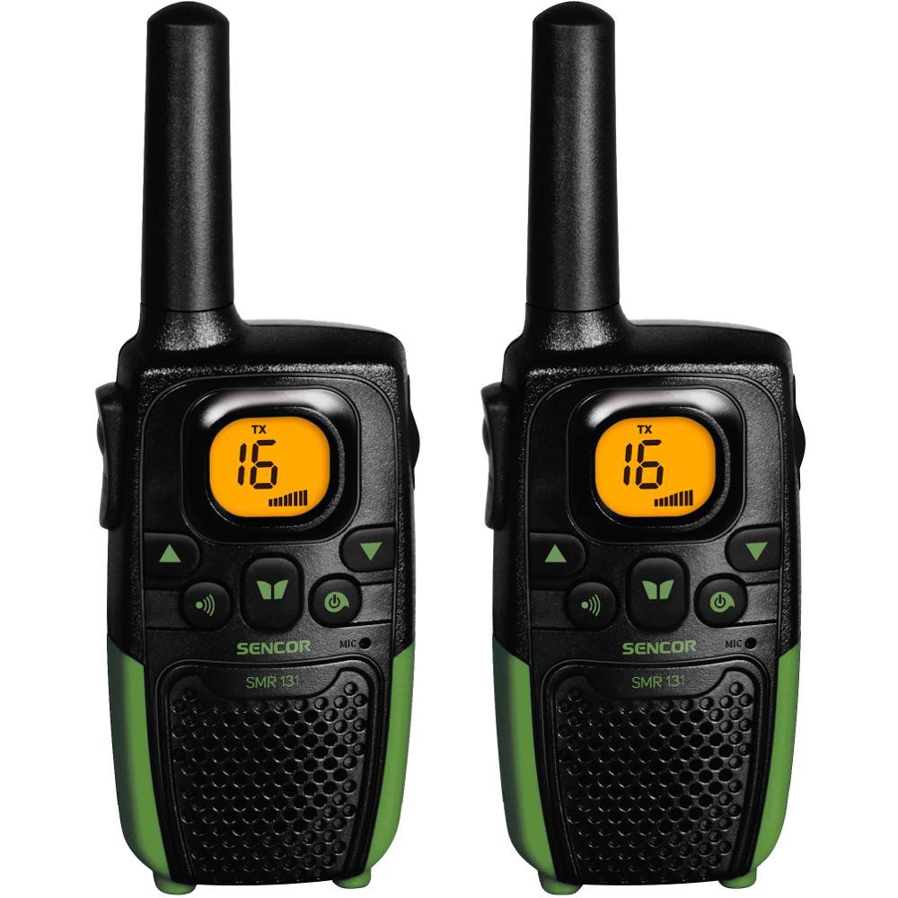Walkie Talkie Σετ 2τεμ. με Yποδοχή Hands Free 2.5mm Εύρος Κάλυψης 7 km 3ΑΑΑ Sencor SMR 131 Μαύρο/Πράσινο - SCAX