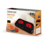 Φορητή Κεραμική Εστία Διπλή 1200W 19cm Sencor SCP 2263BK Μαύρη - Image 2