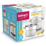 Κατσαρόλα Ζυμαρικών PASTA  με Σουρωτήρι 24cm 8lt Stainless Steel Lamart LTSS2417 - Image 2