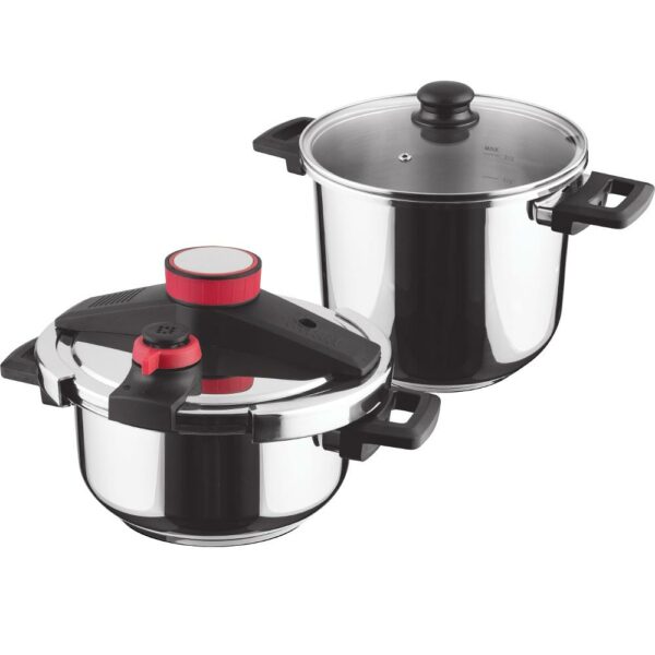 Σετ Χύτρα Ταχύτητας STEAM Set Quattro 4lt & 7lt Lamart LT1230 Ασημί/Κόκκινο - SCAX