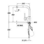 Μπαταρία Νεροχύτη Inox TEKA Περιστρεφόμενη με Pull-Out Ντους ARK 938 1/2”Maestro 239381210 - Image 2