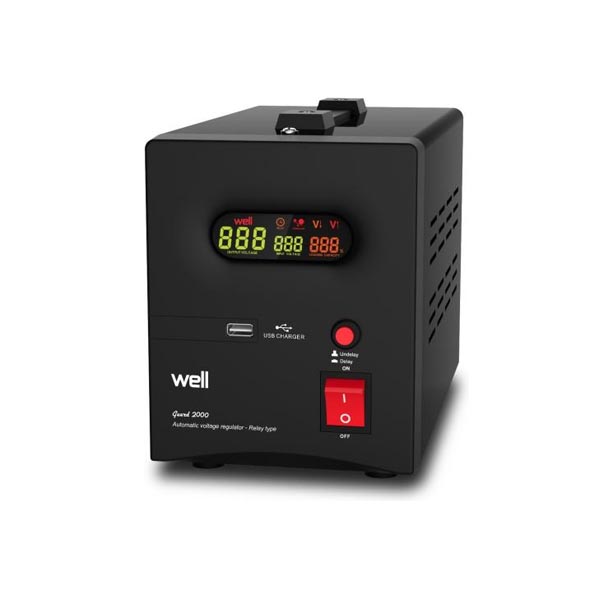 AVR-2000VA Well Ψηφιακό με USB έξοδο Guard LCD Display Black AVR-REL-GUARD2000-WL - SCAX