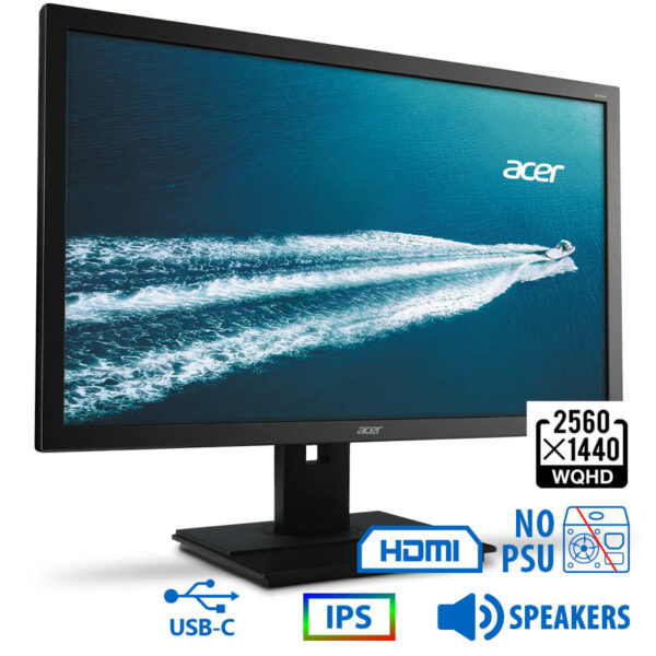Used Monitor B276HUL IPS LED/Acer/27``WQHD/2560x1440/Wide/Black/w/Speakers/No PSU/DP & HDMI & USB Ty - SCAX