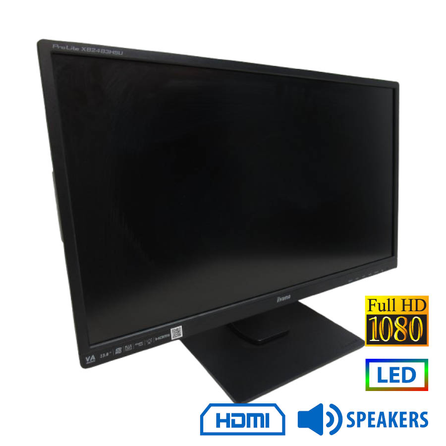 Used Monitor PL2483H LED/Iiyama/24”FHD/1920x1080/Wide/Black/w/Speakers/D-SUB & DVI-D & HDMI - SCAX
