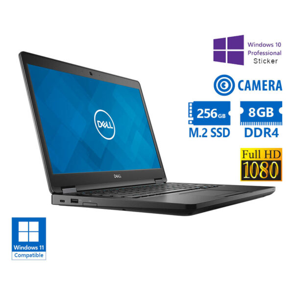 Dell Latitude 5490 i5-8350U/14``FHD/8GB DDR4/256GB M.2 SSD/No ODD/Camera/10P Grade A Refurbished Lap - SCAX