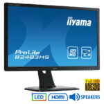 Used (A-) Monitor B2483H LED/Iiyama/24”FHD/1920x1080/Wide/Black/w/Speakers/Grade A-/D-SUB & DVI-D & - SCAX
