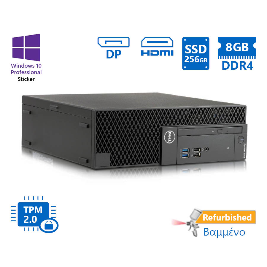 Dell 3050 SFF i5-7500/8GB DDR4/256GB SSD/DVD/10P Grade A+ Refurbished PC - SCAX