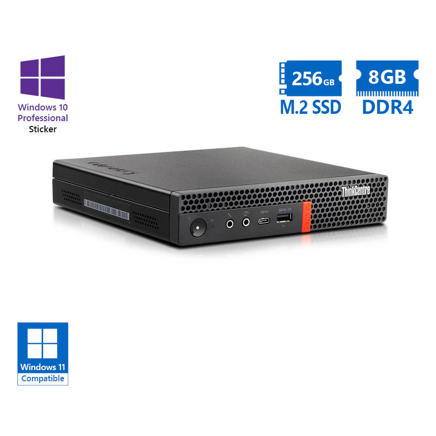 Lenovo ThinkCentre M720q Tiny i5-8400T/8GB DDR4/256GB M.2 SSD/No ODD/10P Grade A Refurbished PC - SCAX