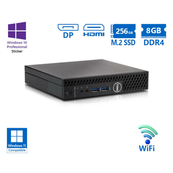 Dell Optiplex 3060 DM WiFi i5-8500T/8GB DDR4/256GB M.2 SSD/No ODD/10P Grade A Refurbished PC - SCAX