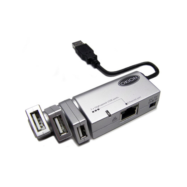 OKION Mini Docking Station High Speed USB+Ethernet - SCAX