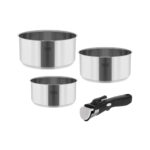 Σετ κατσαρόλες ανοξείδωτες με αποσπώμενη λαβή TEESA Cook Expert Single Hand (3 τμχ) - SCAX