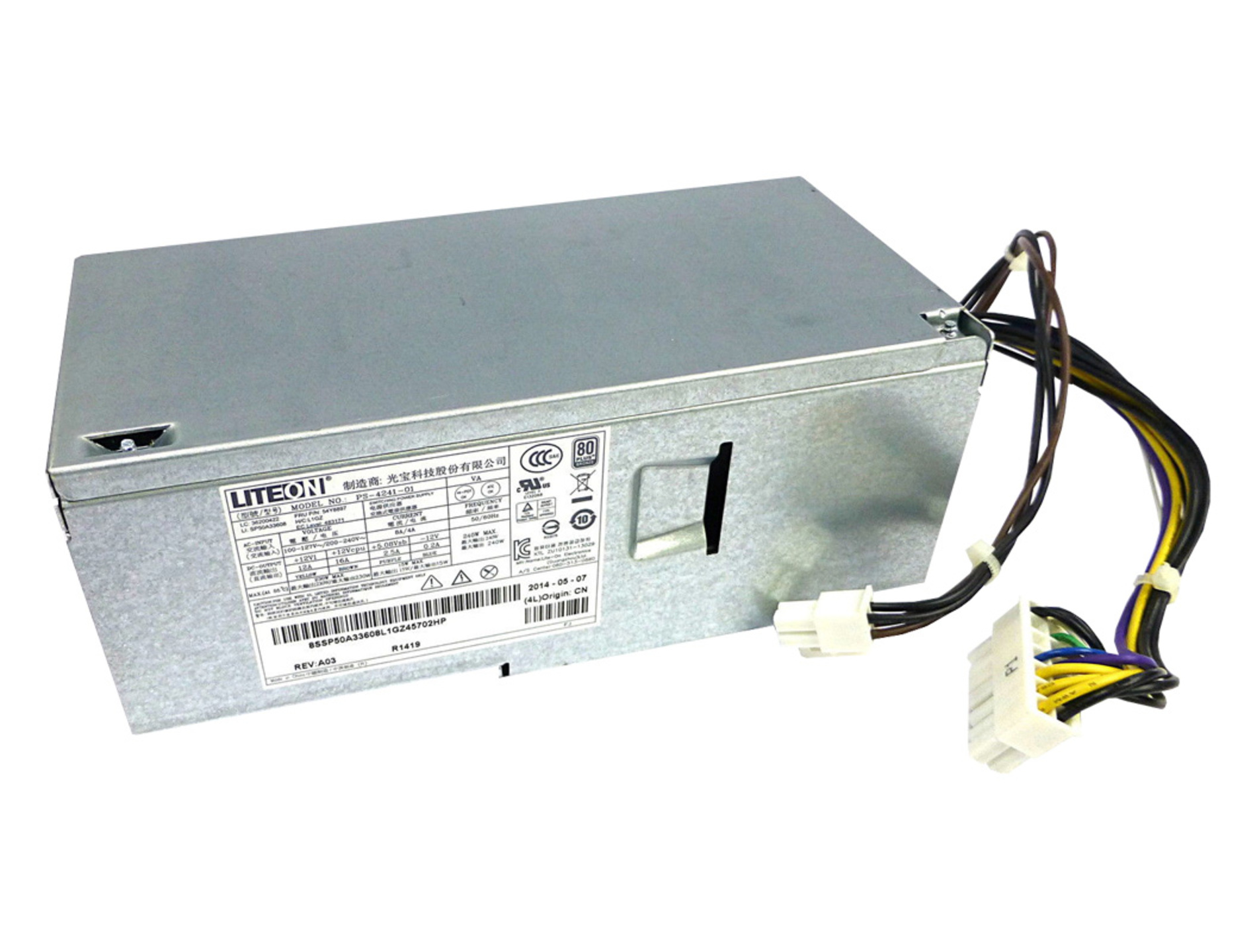 POWER SUPPLY PC LENOVO M92P SFF 240W - PS-4241-01 Refurbished