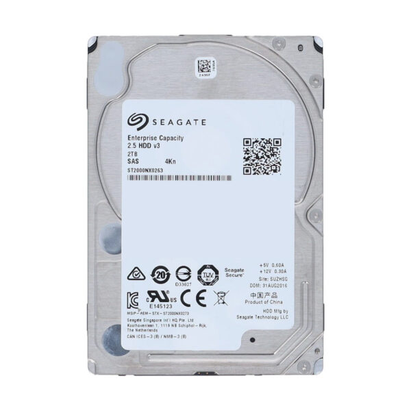HDD SAS 2TB SEAGATE 12G 7.2K 2.5" 4Kn Refurbished