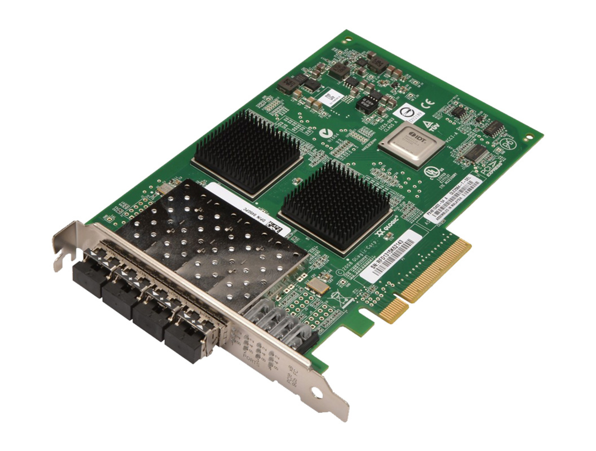 HBA FC 8GB QLOGIC QLE2564 FIBER CHANNEL QUAD PORT PCI-E FP Refurbished