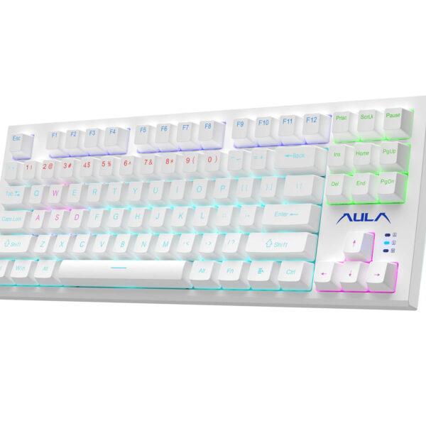 KEYBOARD AULA F3032 MECHANICAL RGB WHITE USB US-GR NEW Refurbished