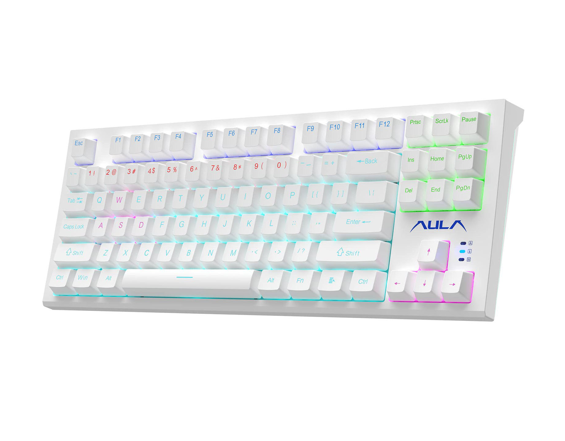 KEYBOARD AULA F3032 MECHANICAL RGB WHITE USB US-GR NEW Refurbished