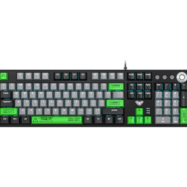 KEYBOARD AULA F2088 PRO MECHANICAL BLACK USB TYPEC US-GR NEW Refurbished