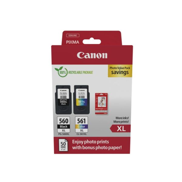 Canon Μελάνι Inkjet PG-560XL/CL-561XL Ph. Value Pack (3712C008) (CANPG-560XLPMP) - SCAX