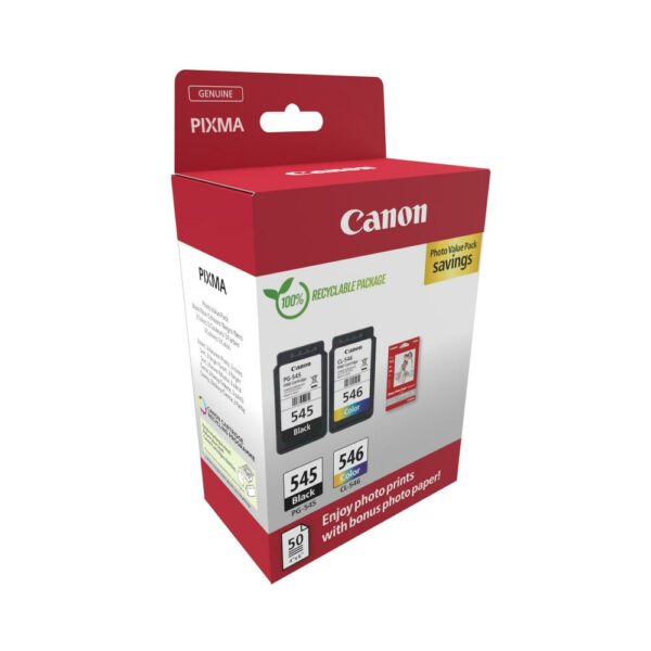 Canon Μελάνι Inkjet PG-545/CL-546 Multipack + Photo Paper 50sh Carton Pack (8287B008) (CANPG-545VPCP) - SCAX
