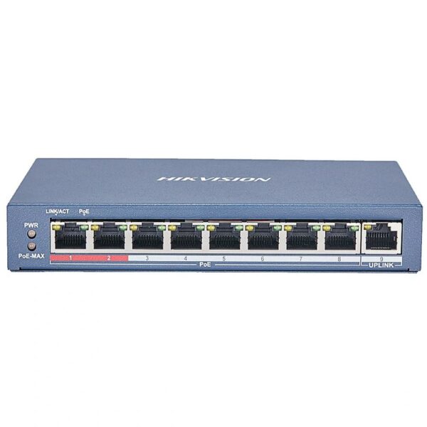 Hikvision 9 Port Unmanaged PoE Switch L2 Series (DS-3E0109P-E(C)) (HKVDS-3E0109P-EC) - SCAX