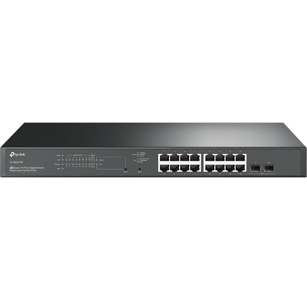 TP-Link JetStream 18-Port Gigabit Smart Switch with 16-Port PoE+ (SG2218P) (TPTL-SG2218P) - SCAX