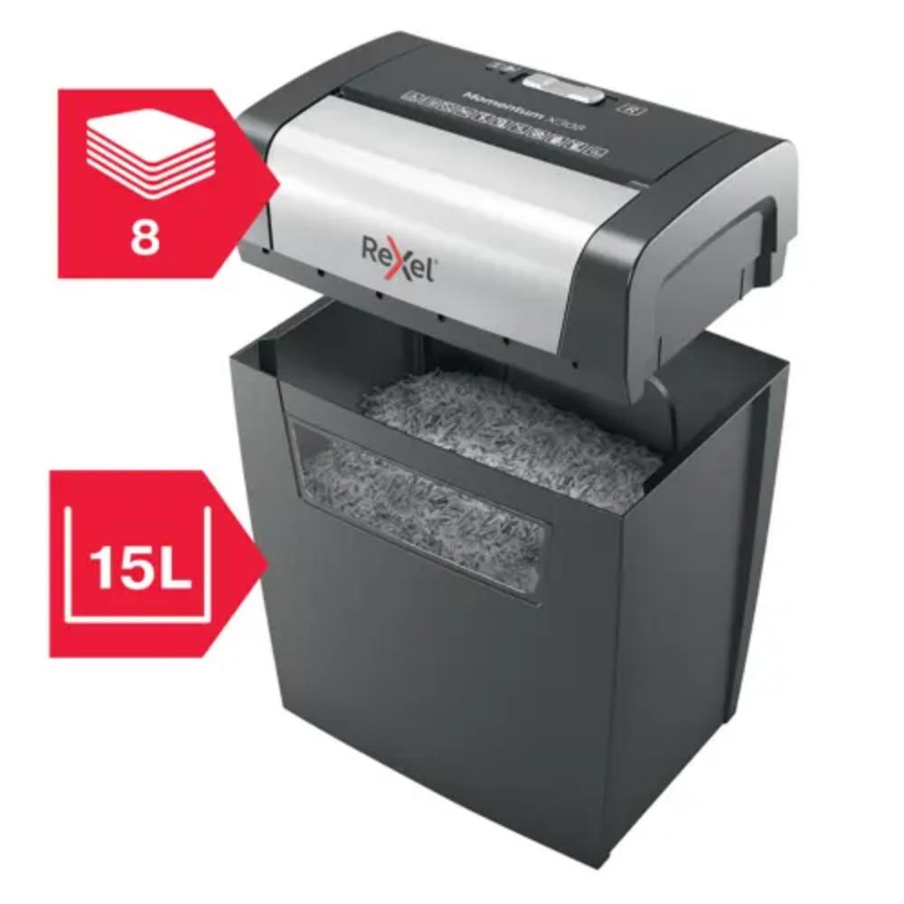 Rexel Momentum X308 Paper Shredder Cross cut (2104570EU) (REX2104570EU) - SCAX