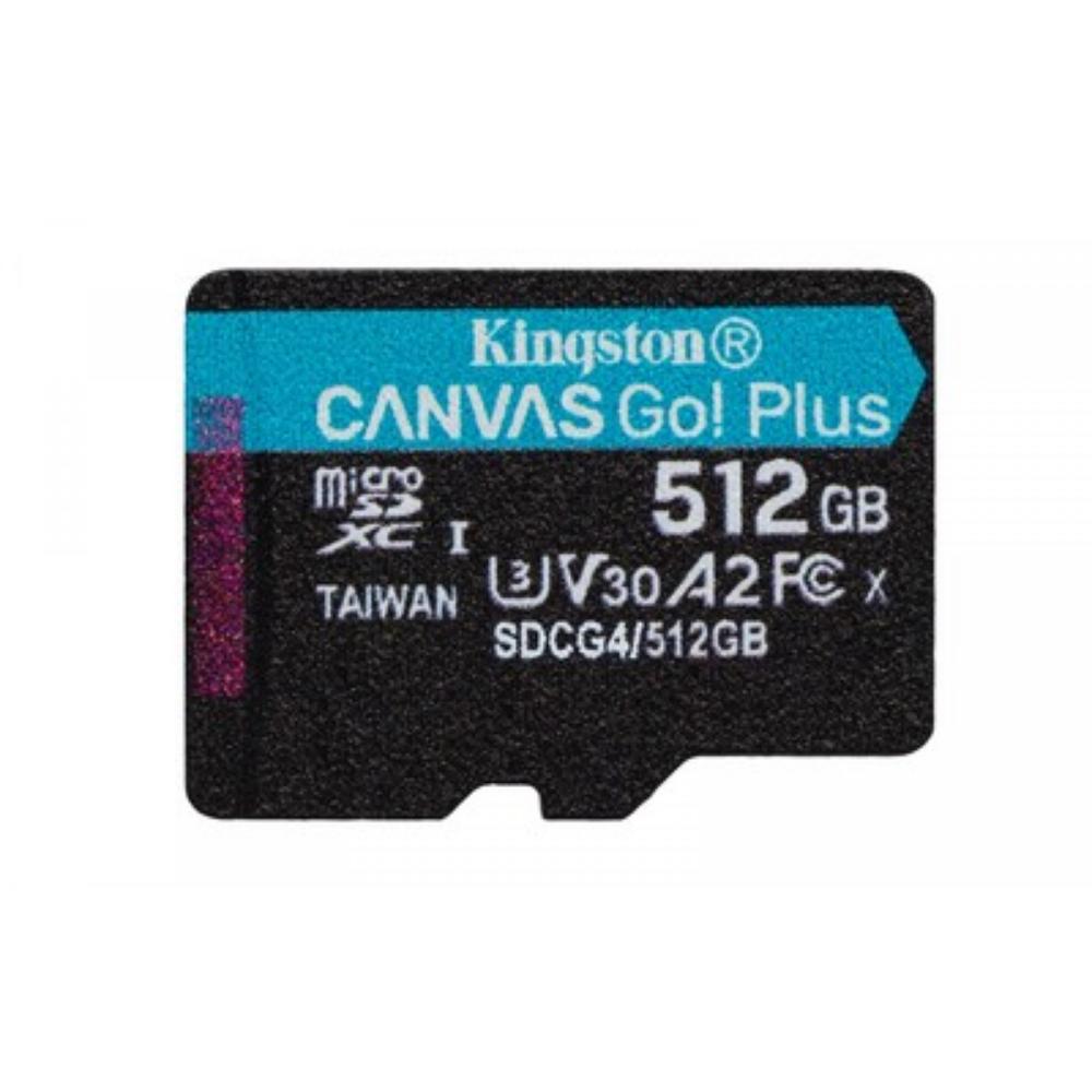 Kingston microSD 512GB CanvasGo+ 200MB/s A2 U3 V30 adapt (SDCG4/512GB) (KINSDCG4-512GB) - SCAX