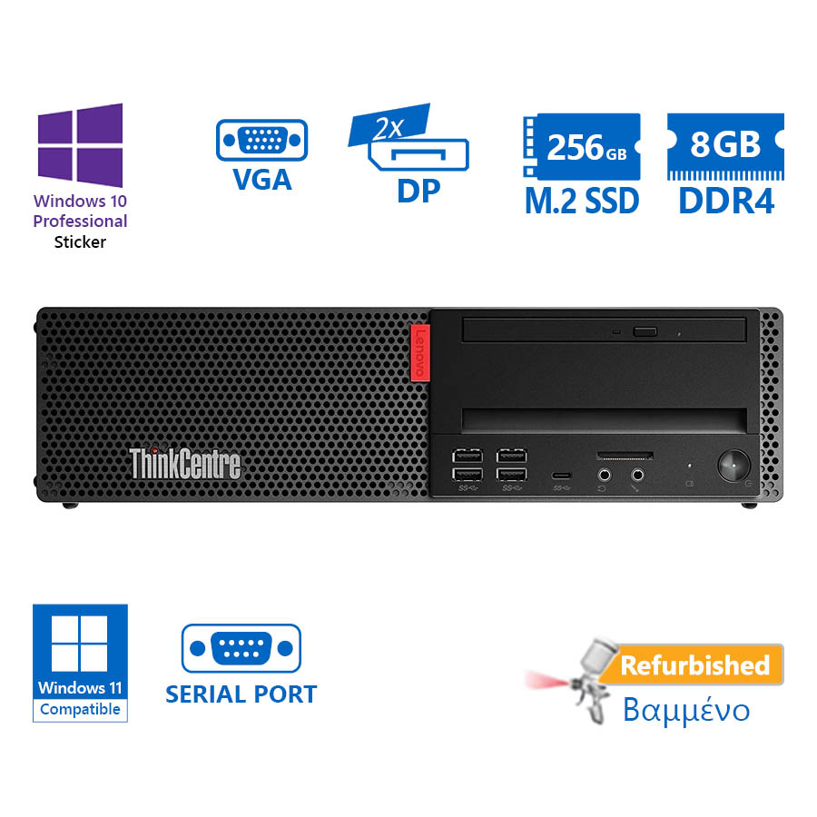 Lenovo M920s SFF i5-9500/8GB DDR4/256GB M.2 SSD/DVD/10P Grade A+ Refurbished PC - SCAX