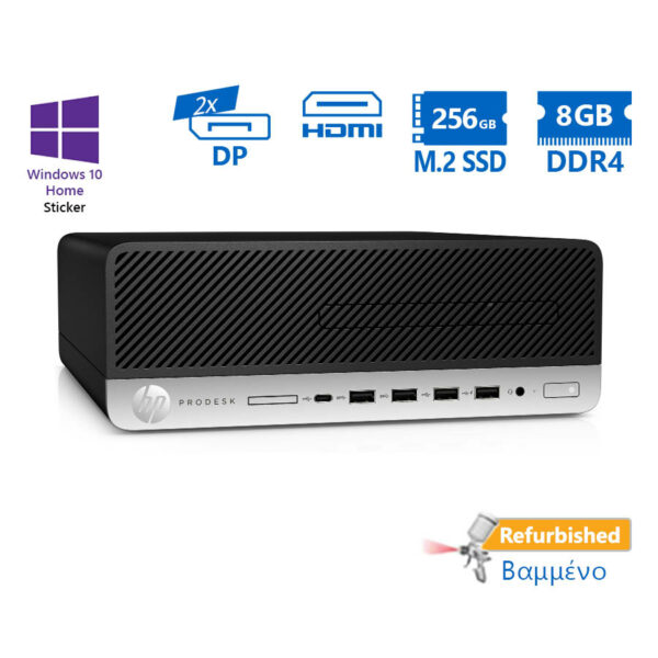 HP 600G3 SFF i5-6500/8GB DDR4/256GB M.2 SSD/No ODD/10H Grade A+ Refurbished PC - SCAX