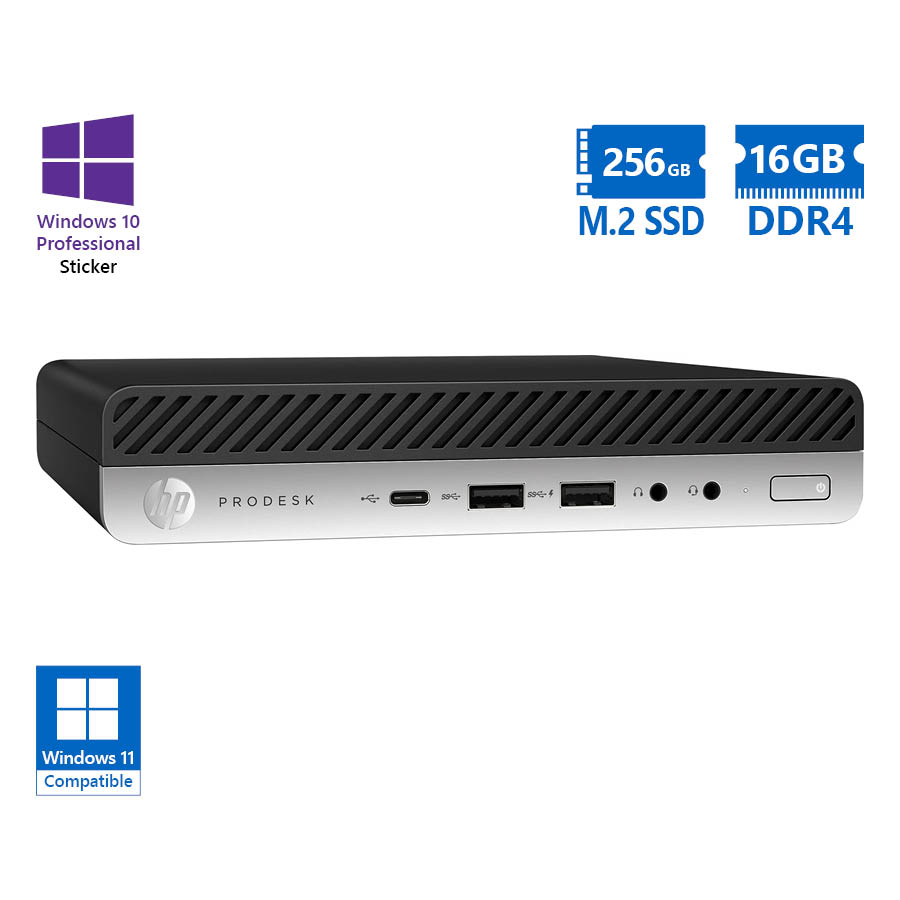 HP ProDesk 600G5 DM i5-9500T/16GB DDR4/256GB M.2 SSD/No ODD/10P Grade A Refurbished PC - SCAX
