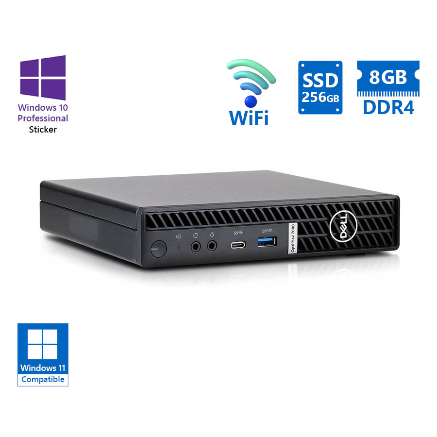 Dell Optiplex 7080 DM WiFi i5-10500T/8GB DDR4/256GB SSD/No ODD/10P Grade A Refurbished PC - SCAX