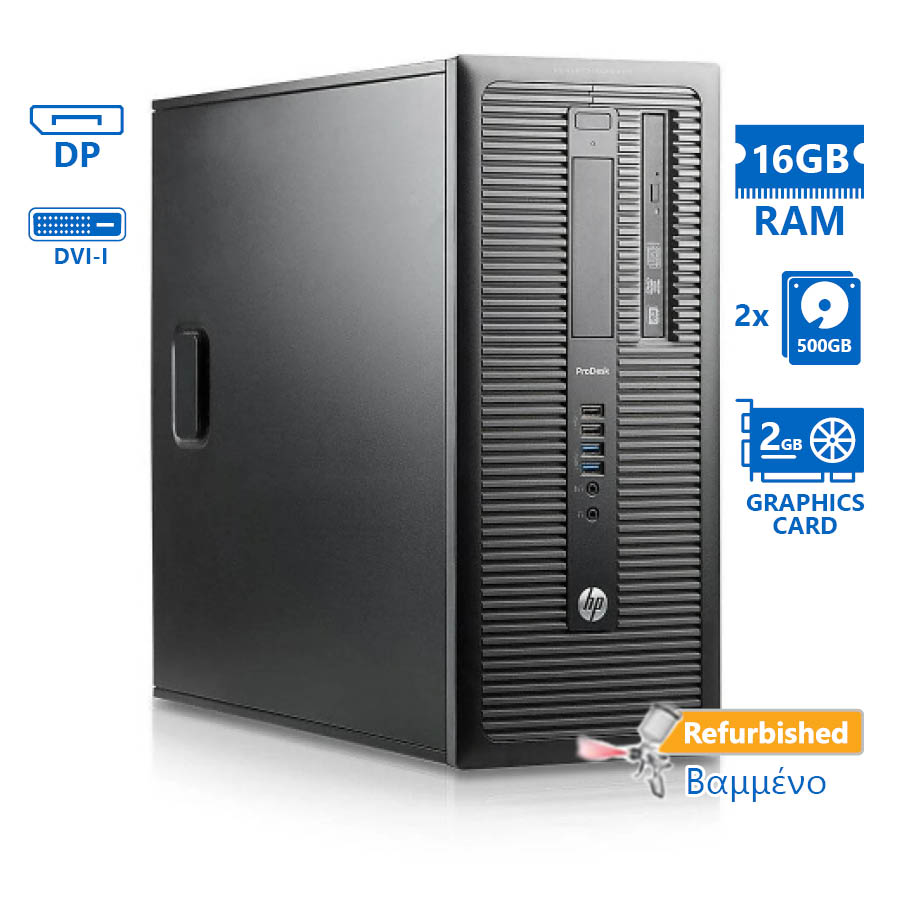 HP 800G1 Tower i7-4770/16GB DDR3/2x 500GB/Nvidia 2GB/DVD/Grade A+ Refurbished PC - SCAX