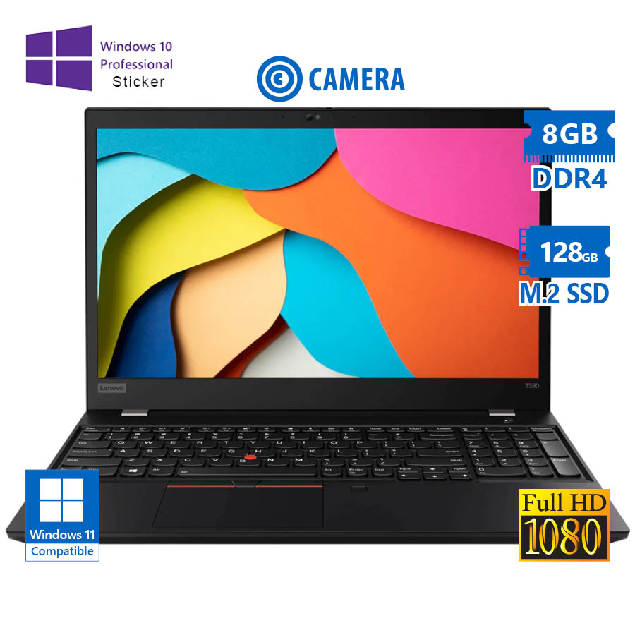 Lenovo (A-) ThinkPad T590 i5-8265U/15.6``FHD/8GB DDR4/128GB M.2 SSD/No ODD/Camera/10P Grade A- Refur - SCAX