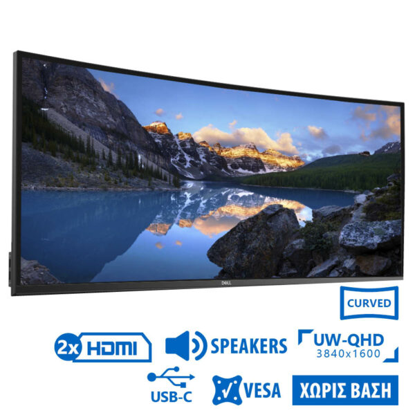 Used Monitor UltraSharp U3818DW Curved/Dell/38``UW-QHD/3840x1600/No Stand/Black/w/Speakers/DP & 2xHD - SCAX