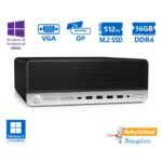HP 600G4 SFF i5-8500/16GB DDR4/512GB M.2 SSD/DVD/10P Grade A+ Refurbished PC - SCAX