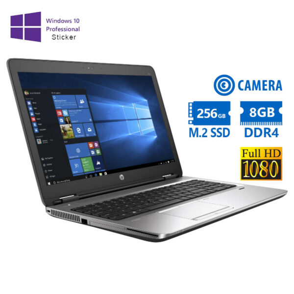 HP ProBook 650 G2 i5-6200U/15.6``FHD/8GB DDR4/256GB M.2 SSD/No ODD/Camera/10P Grade A Refurbished La - SCAX
