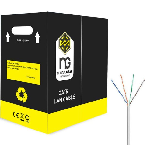 NG ΚΑΛΩΔΙΟ ΔΙΚΤΥΟΥ UTP ΓΚΡΙ CAT6 305m - SCAX