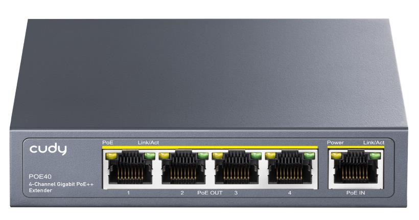 CUDY POE40 4 CHANNEL GIGABIT POE ++ EXTENDER - SCAX