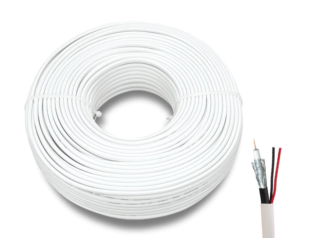 NG ΚΑΛΩΔΙΟ ΟΜΟΑΞΟΝΙΚΟ RG59 + ΤΡΟΦΟΔΟΣΙΑ  100m ΓΙΑ CCTV