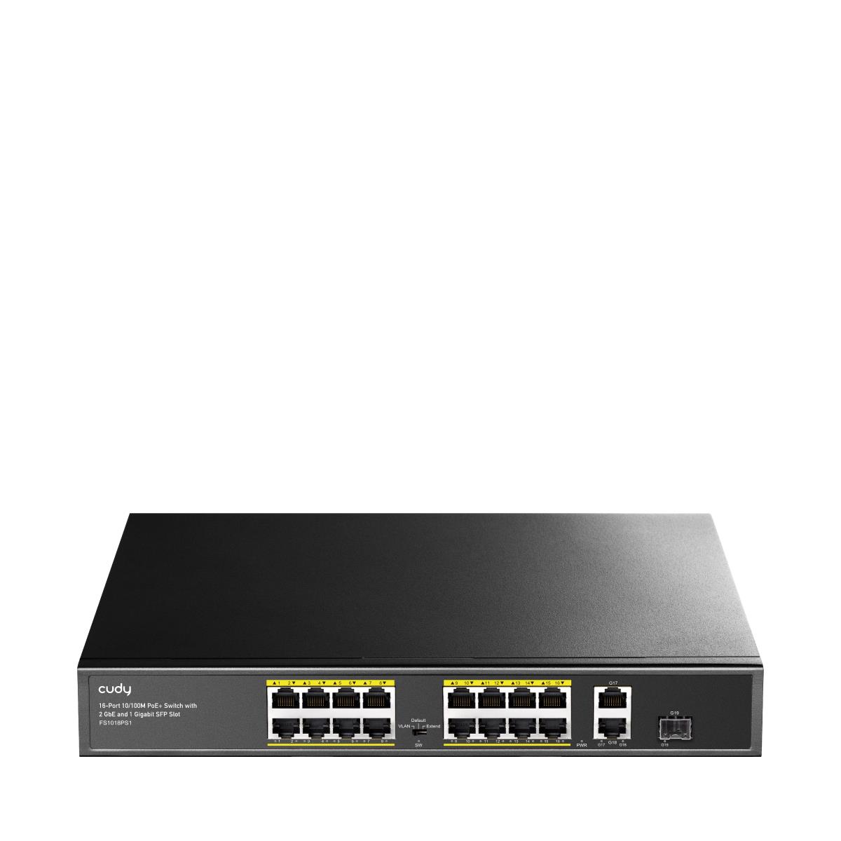 CUDY FS1018PS1 16-PORT 10/100M POE+ SWITCH + 2 UPLINK GIGABIT + 1 SFP PORT CUDY FS1018PS1 16-PORT 10/100M POE+ SWITCH + 2 UPLINK GIGABIT + 1 SFP PORT