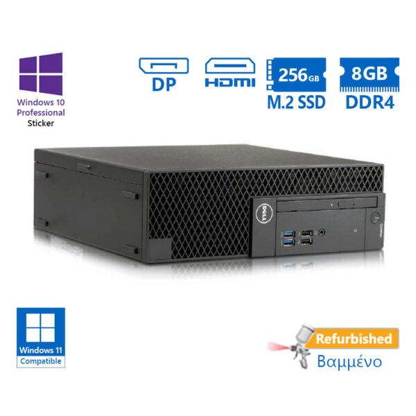 Dell 3060 SFF i5-8500/8GB DDR4/256GB M.2 SSD/DVD/10P Grade A+ Refurbished PC - SCAX