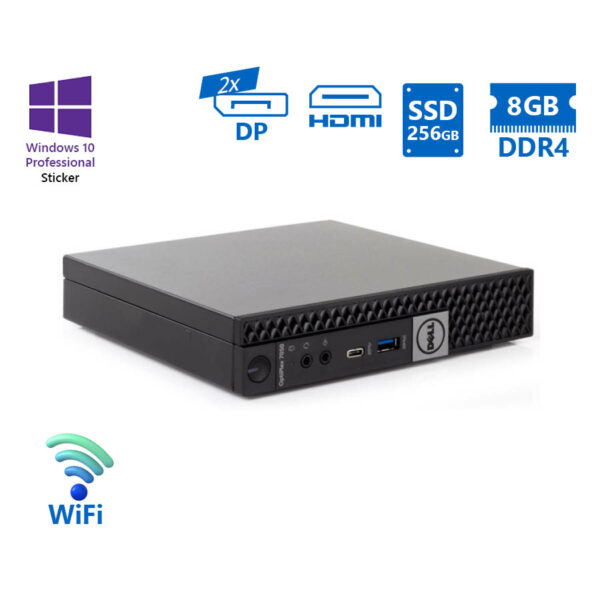 Dell Optiplex 7050 DM WiFi i5-6600/8GB DDR4/256GB SSD/No ODD/10P Grade A Refurbished PC - SCAX
